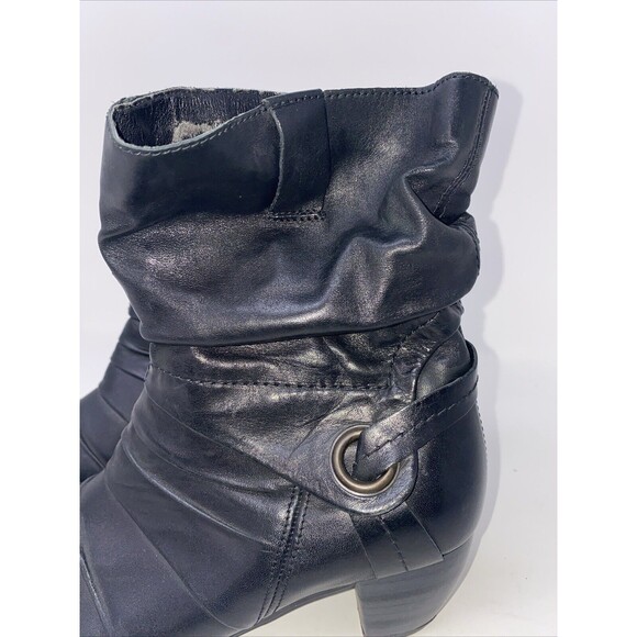 Remonte Dorndorf Boots Womens 37 US 6.5 Black Leather Short Inside Zip Career - Picture 4 of 12